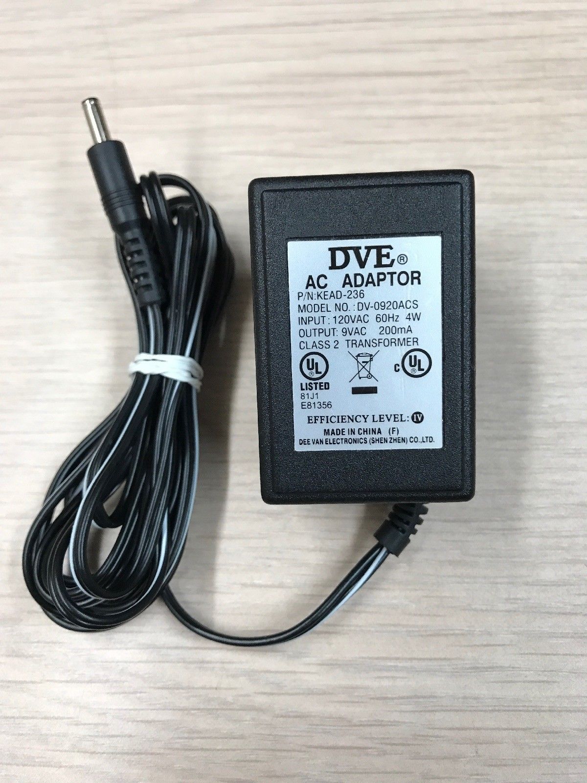 *Brand NEW* 9V AC 200mA AC Adapter DVE KEAD-236 DV-0920ACS Power Supply